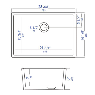 Undermount Kitchen Sink, Single Bowl, Fireclay, White