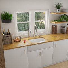 Undermount Kitchen Sink, Single Bowl, Fireclay, White