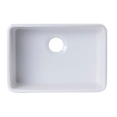 Undermount Kitchen Sink, Single Bowl, Fireclay, White