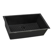 Undermount Kitchen Sink, Single Bowl, Granite Composite, 30 Inch, Midnight Black