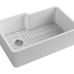 Undermount Kitchen Sink, Sinksation, Fireclay, Glossy White