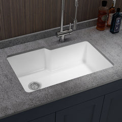 Undermount Kitchen Sink, Sinksation, Fireclay, Glossy White