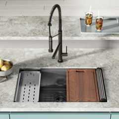 Undermount Kitchen Sink, Tourner, 32 Inch Stainless Steel in Polished Chrome