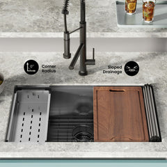 Undermount Kitchen Sink, Tourner, 32 Inch Stainless Steel in Polished Chrome