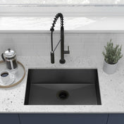 Undermount Kitchen Sink, Tourner, Single Basin in Black Stainless Steel