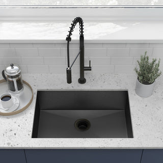 Undermount Kitchen Sink, Tourner, Single Basin in Black Stainless Steel