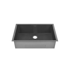 Undermount Kitchen Sink, Tourner, Single Basin in Black Stainless Steel