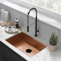 Undermount Kitchen Sink, Tourner, Single Bowl, Stainless Steel, Rose Gold