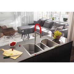 Undermount Kitchen Sink, Triple Bowl, 16 Gauge Stainless Steel, 35 Inch