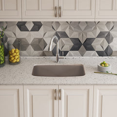 Undermount Kitchen Sink, Valea, Single Bowl, Granite Composite, 27 Inch, Truffle