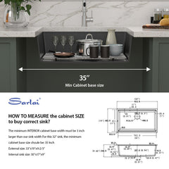 Undermount Kitchen Sink Workstation, Single Bowl, Granite Composite, 32 Inch