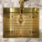 Undermount or Drop-In Kitchen Sink Set, Single Bowl, 18 Inch in Brass