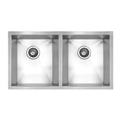 Undermount Sink, Chefhaus Series, Double Bowl in Brushed Stainless Steel