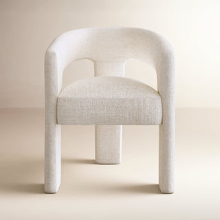 Upholstered Armchair with Wing Back in Natural Beige Microsuede
