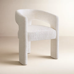 Upholstered Armchair with Wing Back in Natural Beige Microsuede