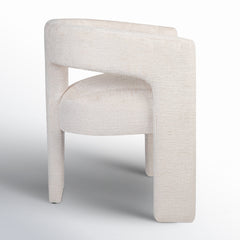 Upholstered Armchair with Wing Back in Natural Beige Microsuede