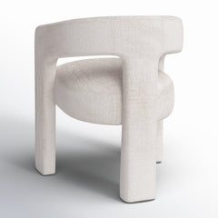 Upholstered Armchair with Wing Back in Natural Beige Microsuede