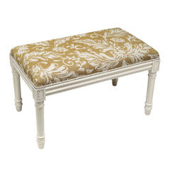 Upholstered Bedroom Bench, Solid Wood with Linen Blend Fabric