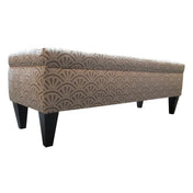 Upholstered Bedroom Storage Bench with Flip Top in Platinum