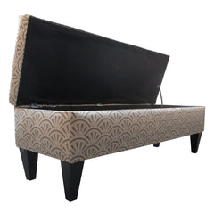 Upholstered Bedroom Storage Bench with Flip Top in Platinum