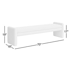 Upholstered Bench, 70 in W x 19 in H x 18 in D