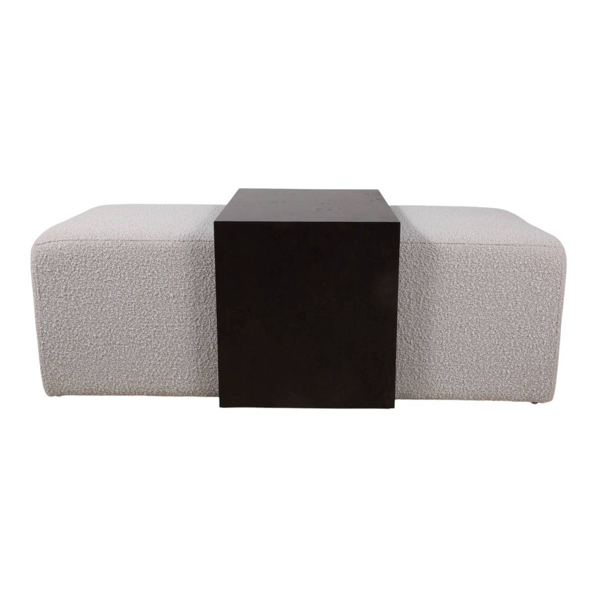 Upholstered Bench with Removable Wood Table, 54 In Long