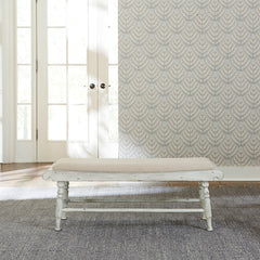 Upholstered Dining Bench, Linen Seat, Rubberwood Frame, Seats 2