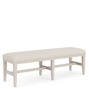 Upholstered Dining Bench with Oak Frame in Cream Polyester