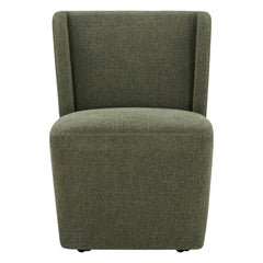 Upholstered Dining Side Chair with Wood Frame in Mellow Forest Chenille