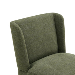 Upholstered Dining Side Chair with Wood Frame in Mellow Forest Chenille