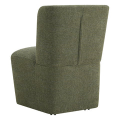 Upholstered Dining Side Chair with Wood Frame in Mellow Forest Chenille