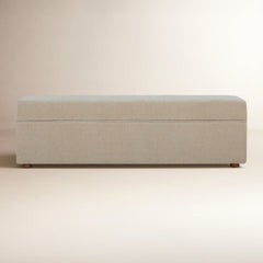Upholstered Entryway Bench with Storage, Honeycomb Taupe Chenille
