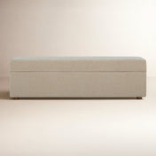 Upholstered Entryway Bench with Storage, Honeycomb Taupe Chenille