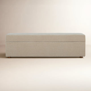 Upholstered Entryway Bench with Storage, Honeycomb Taupe Chenille