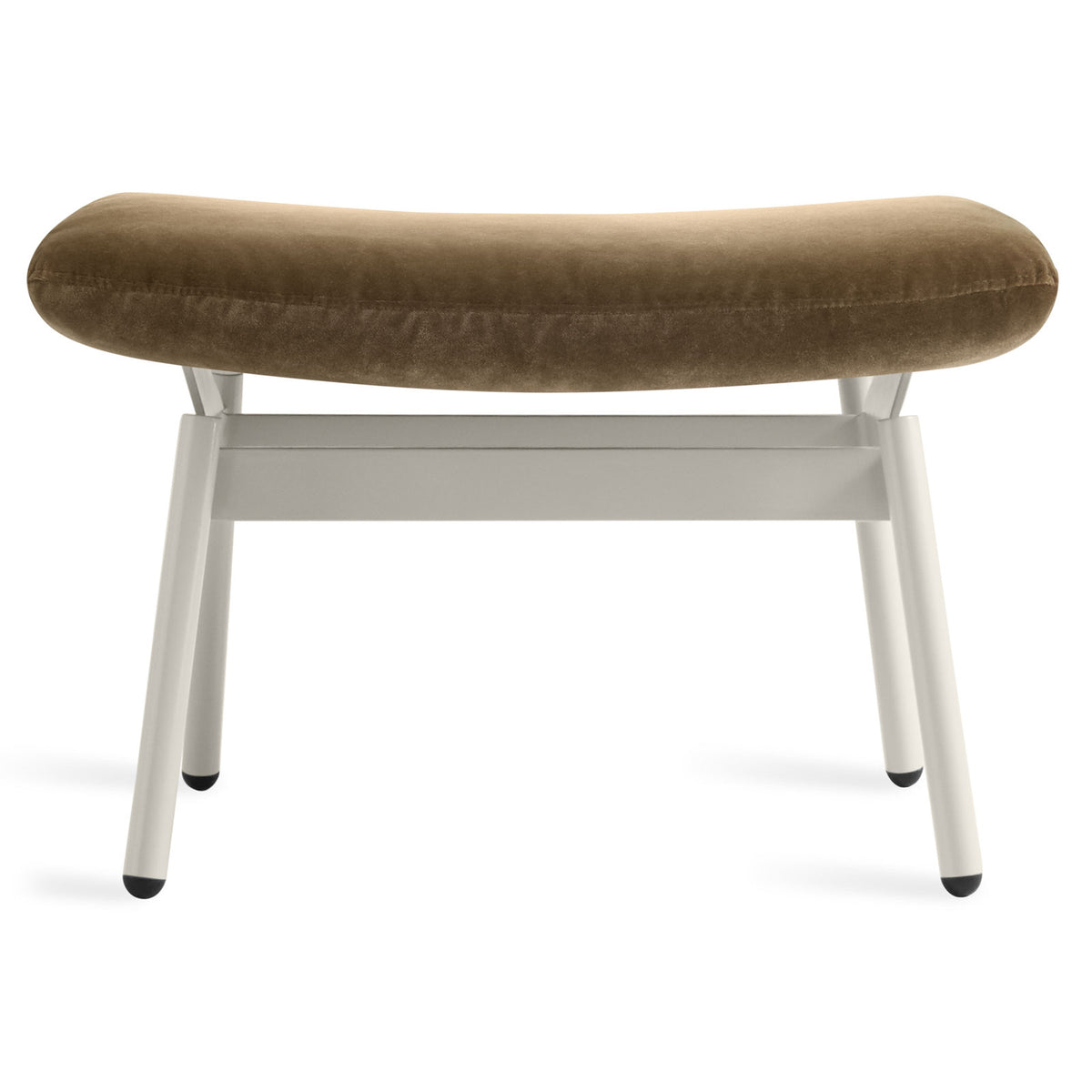 Upholstered Footstool, Foam Cushion, Steel Base, 25 Inch Wide