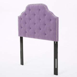 Upholstered Headboard with Adjustable Height in Light Purple Fabric
