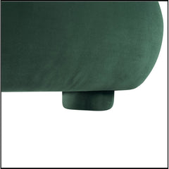 Upholstered King Bed with Headboard in Green Polyester Blend