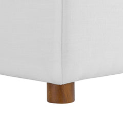 Upholstered Ottoman, Pure White Polyester