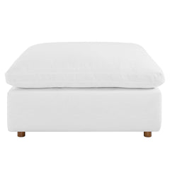 Upholstered Ottoman, Pure White Polyester