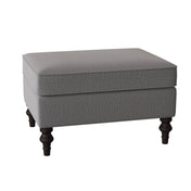 Upholstered Ottoman, Rectangular, Charcoal Gray with Dark Walnut Legs