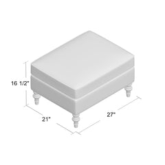 Upholstered Ottoman, Rectangular, Charcoal Gray with Dark Walnut Legs