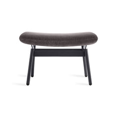 Upholstered Ottoman, Storm Velvet with Slate Steel Base