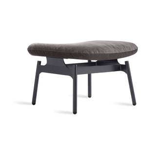 Upholstered Ottoman, Storm Velvet with Slate Steel Base