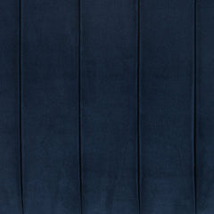 Upholstered Ottoman, Velvet in Sapphire Navy with Solid Wood Frame