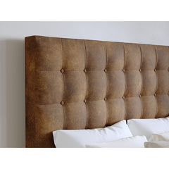 Upholstered Panel Headboard, Queen, Brown
