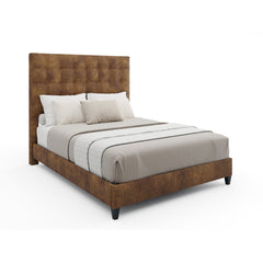 Upholstered Panel Headboard, Queen, Brown