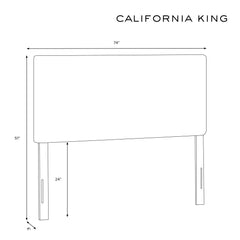 Upholstered Panel Headboard, Queen, Cotton with Solid Wood Legs