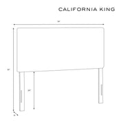 Upholstered Panel Headboard, Queen, Cotton with Solid Wood Legs