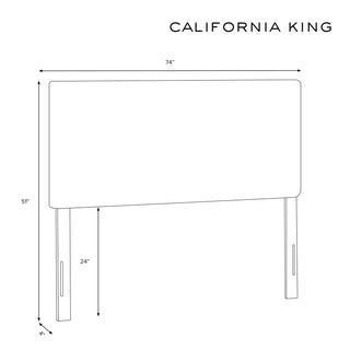 Upholstered Panel Headboard, Queen, Cotton with Solid Wood Legs