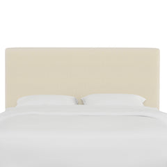 Upholstered Panel Headboard, Queen, Cotton with Solid Wood Legs
